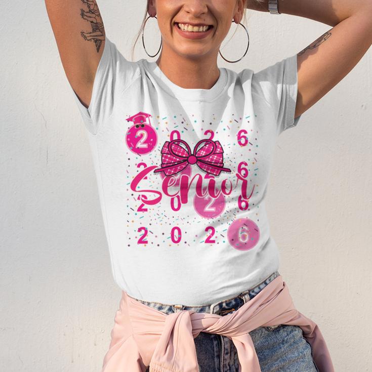 Class Of 2026 Senior Coquette Pink Bow Graduation Family Premium Tri-Blend Unisex Jersey T-Shirt
