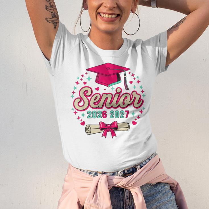 Coquette Pink Bow Senior 2026 2027 Graduation Unisex Jersey T-Shirt