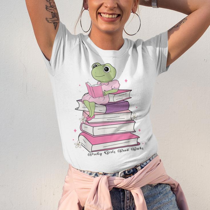 Cute Book Lover Frog Pretty Girls Read Books Kawaii Reading Unisex Jersey T-Shirt Cute Book Lover Frog Pretty Girls Read Books Kawaii Reading Unisex Jersey T-Shirt