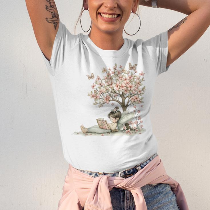 Cute Fairy Reading Fairycore Aesthetic Book Lover Unisex Jersey T-Shirt Cute Fairy Reading Fairycore Aesthetic Book Lover Unisex Jersey T-Shirt