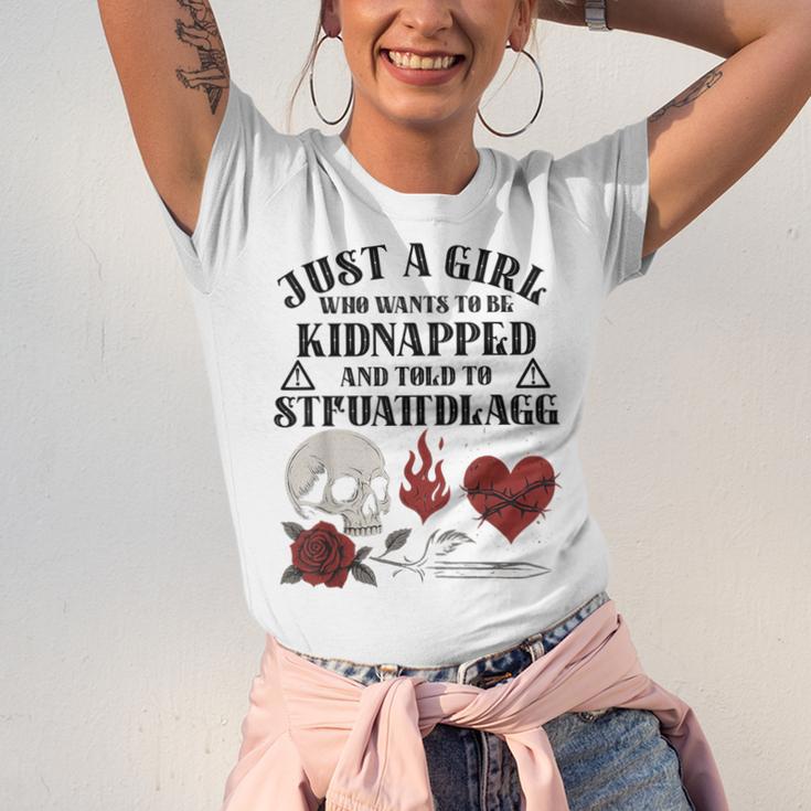 Dark Romance Smutt Book Merch Just A Good Girl STFUATTDLAGG Unisex Jersey T-Shirt