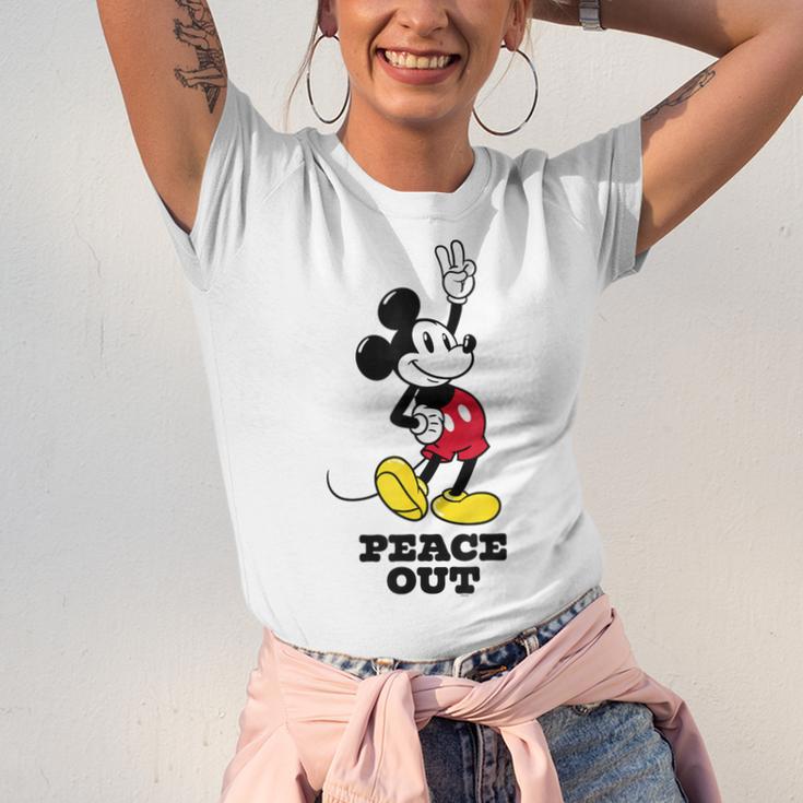 Disney Mickey Mouse Peace Out Totally Retro Graduation Unisex Jersey T-Shirt