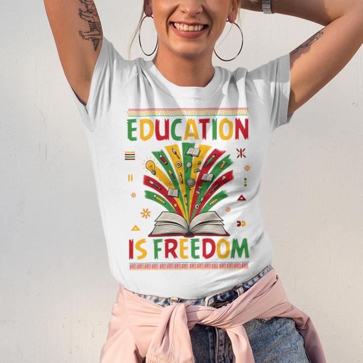 Education Is Freedom Books Lover History Month Unisex Jersey T-Shirt