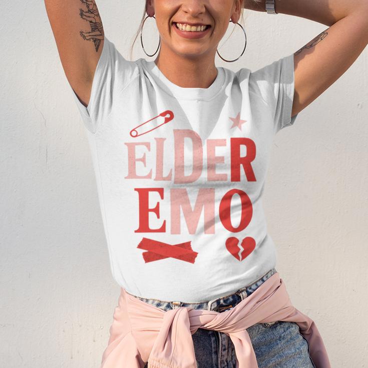 Elder Emo Retro Punk Typography Nostalgia Premium Tri-Blend Unisex Jersey T-Shirt