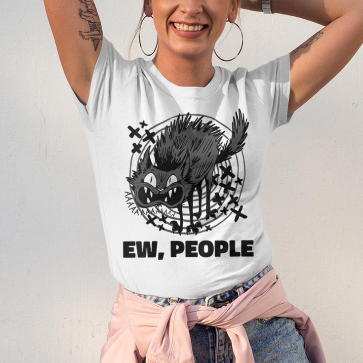 Ew People Introvert Cat Lover Crazy Cats Lady Unisex Jersey T-Shirt