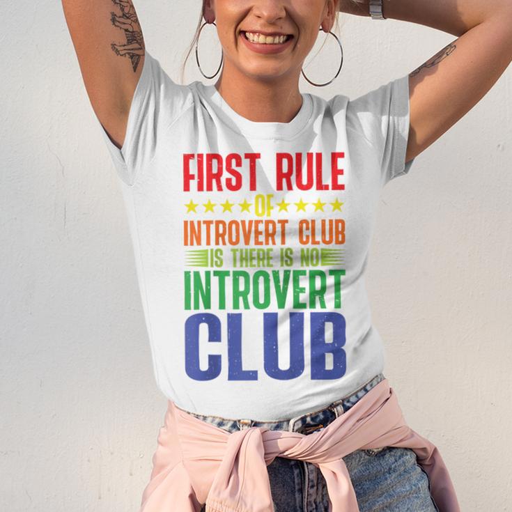 First Rule Of Introvert Club Is There Is No Introvert Club Raglan Baseball Tee Unisex Jersey T-Shirt First Rule Of Introvert Club Is There Is No Introvert Club Raglan Baseball Tee Unisex Jersey T-Shirt