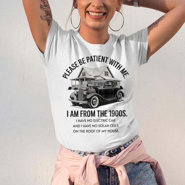 Forgive Me I'm From The 1900s No E-Car No SolarCells Unisex Jersey T-Shirt