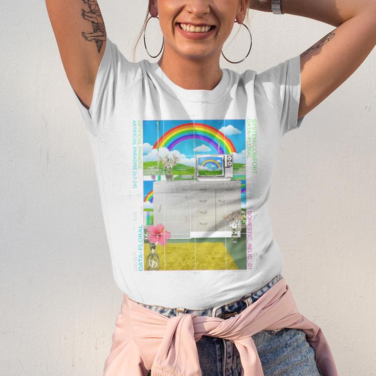 Frutiger Aero Aesthetic Rainbow Glitch Art Unisex Jersey T-Shirt