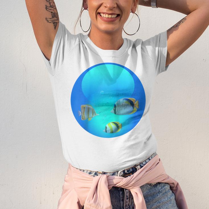 Frutiger Aero Aesthetic Tech Orb Fishes Raglan Baseball Tee Unisex Jersey T-Shirt