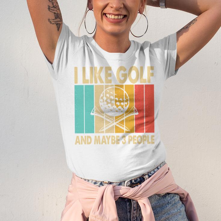 I Like Golf And Maybe 3 People Introvert Unisex Jersey T-Shirt I Like Golf And Maybe 3 People Introvert Unisex Jersey T-Shirt