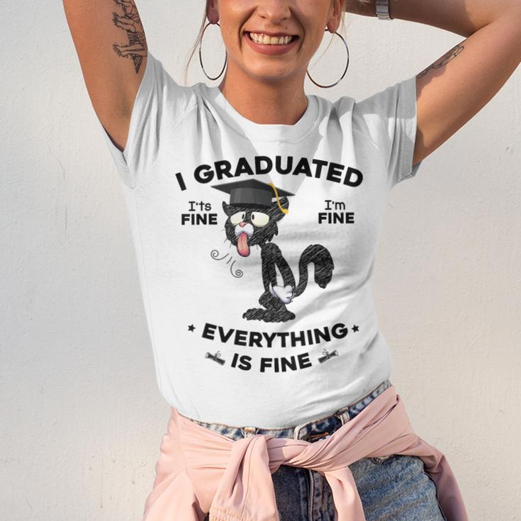I Graduated Graduate Class 2025 Cat Graduation Unisex Jersey T-Shirt