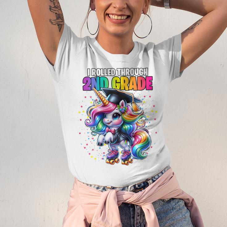 Graduation 2nd Grade Unicorn Roller Skate Girls Grad Unisex Jersey T-Shirt