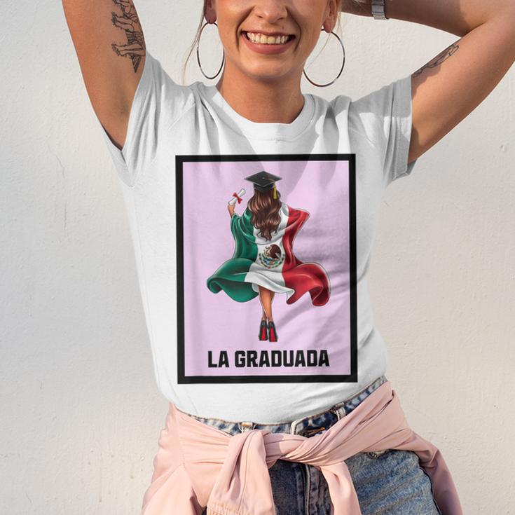 Graduation Latina Educated La Graduada Mexican Bingo Card Unisex Jersey T-Shirt