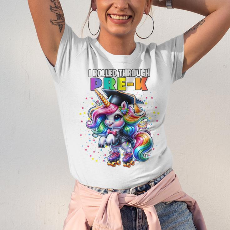 Graduation Pre-K Unicorn Roller Skate Girls Preschool Grad Unisex Jersey T-Shirt