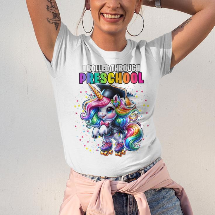 Graduation Preschool Unicorn Roller Skate Girls Pre-K Grad Unisex Jersey T-Shirt