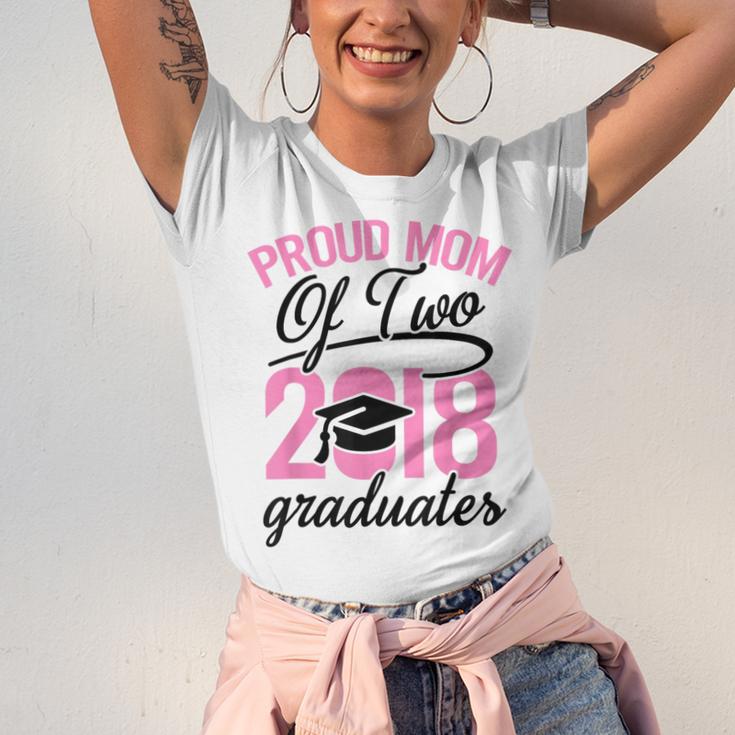 Graduation Shirt For Mom With Twins Proud Mom Of Two Unisex Jersey T-Shirt