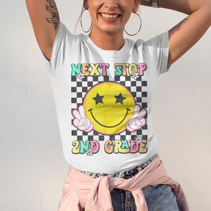 Groovy Next Stop 2nd Grade 1st Grade Graduation 2025 Unisex Jersey T-Shirt