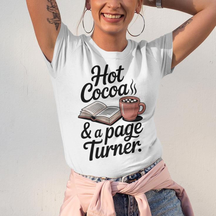 Hot Cocoa And a Page Turner Book Lovers Hot Chocolate Unisex Jersey T-Shirt Hot Cocoa And a Page Turner Book Lovers Hot Chocolate Unisex Jersey T-Shirt
