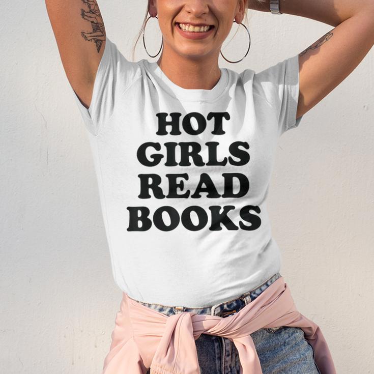 Hot Girls Read Books Lover Bookworm Librarian Book Reading Unisex Jersey T-Shirt