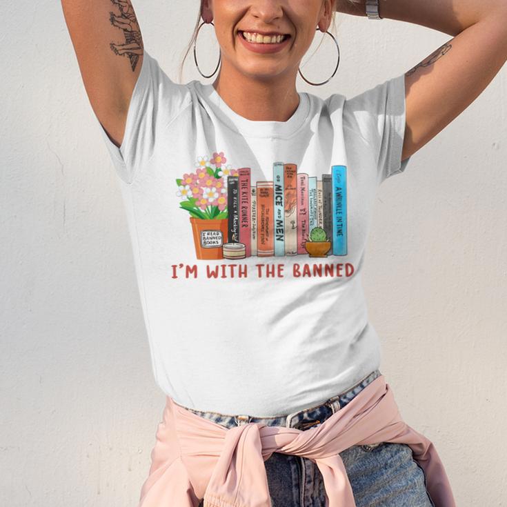 I'm With The Banned Books – Book Lover Librarian Reading Unisex Jersey T-Shirt