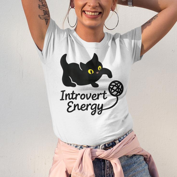Introvert Energy Cat Love Cat Meme Unisex Jersey T-Shirt Introvert Energy Cat Love Cat Meme Unisex Jersey T-Shirt