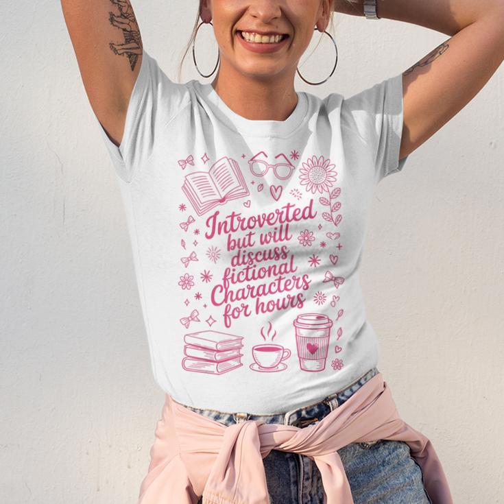 Introvert Fictional Character Read Books Lover Reading Unisex Jersey T-Shirt Introvert Fictional Character Read Books Lover Reading Unisex Jersey T-Shirt