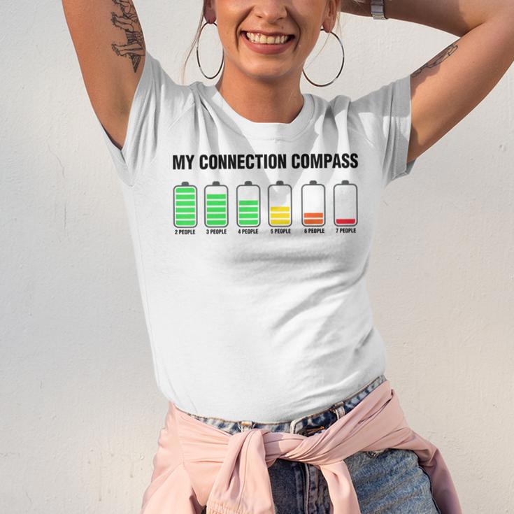 Introvert Low Battery My Connection Compass Unisex Jersey T-Shirt Introvert Low Battery My Connection Compass Unisex Jersey T-Shirt