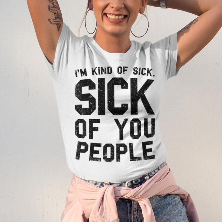 Introvert Men Women Sarcastic Saying Sick Of People Unisex Jersey T-Shirt
