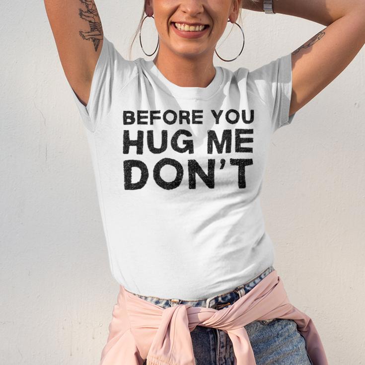 Introverted Joke Before You Hug Me Don't Introvert Sarcastic Unisex Jersey T-Shirt Introverted Joke Before You Hug Me Don't Introvert Sarcastic Unisex Jersey T-Shirt