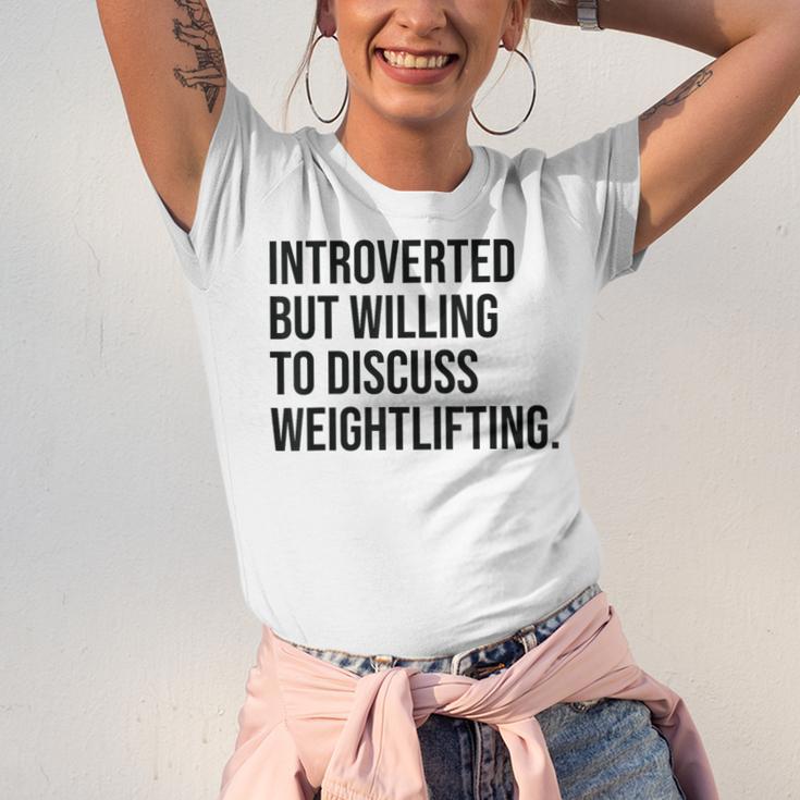 Introverted Weightlifter Gym Weightlifting Introvert Unisex Jersey T-Shirt Introverted Weightlifter Gym Weightlifting Introvert Unisex Jersey T-Shirt