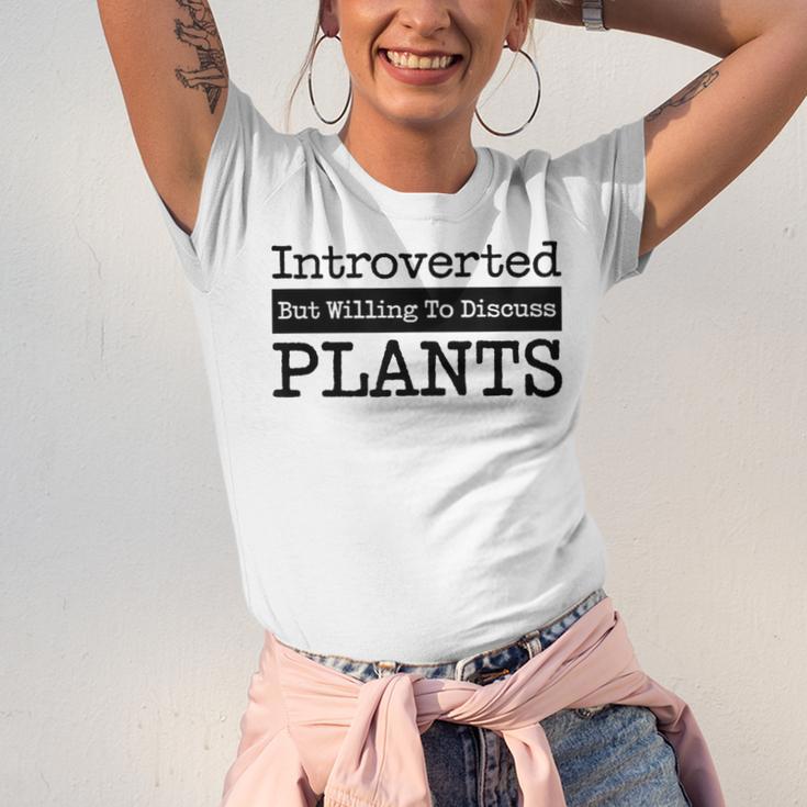 Introverted But Willing To Discuss Plants Cool & Unisex Jersey T-Shirt