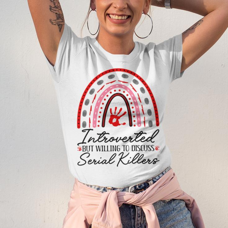Introverted But Willing To Discuss Serial Killers True Crime Unisex Jersey T-Shirt Introverted But Willing To Discuss Serial Killers True Crime Unisex Jersey T-Shirt
