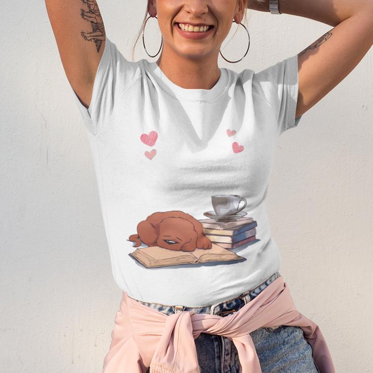 Just a Girl Who Loves Dogs Books Coffee T-Shirt Unisex Jersey T-Shirt