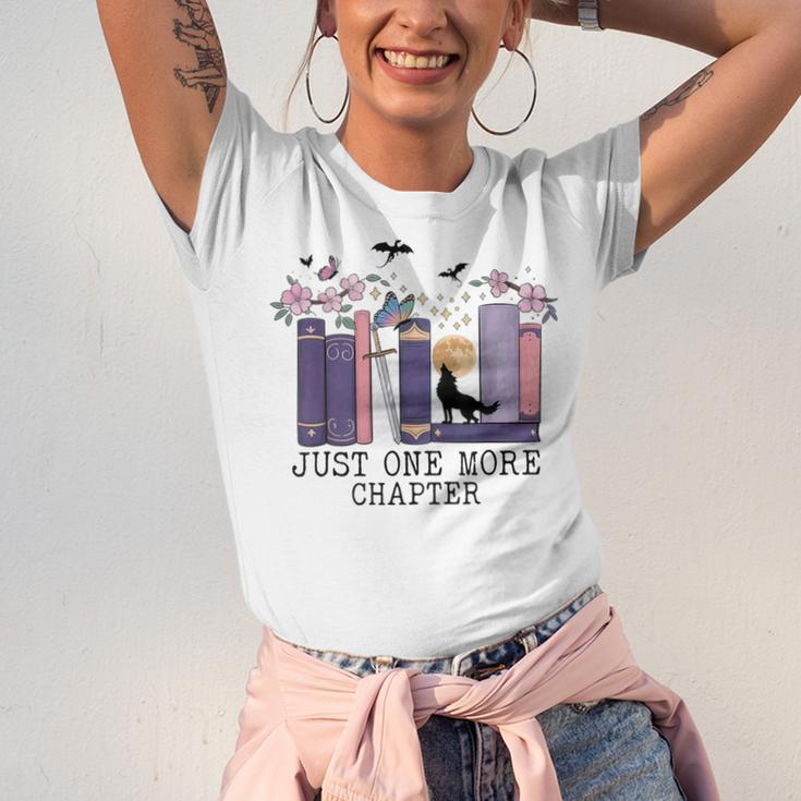 Just One More Chapter Romantasy Book Dragon Bookworm Bookish Unisex Jersey T-Shirt