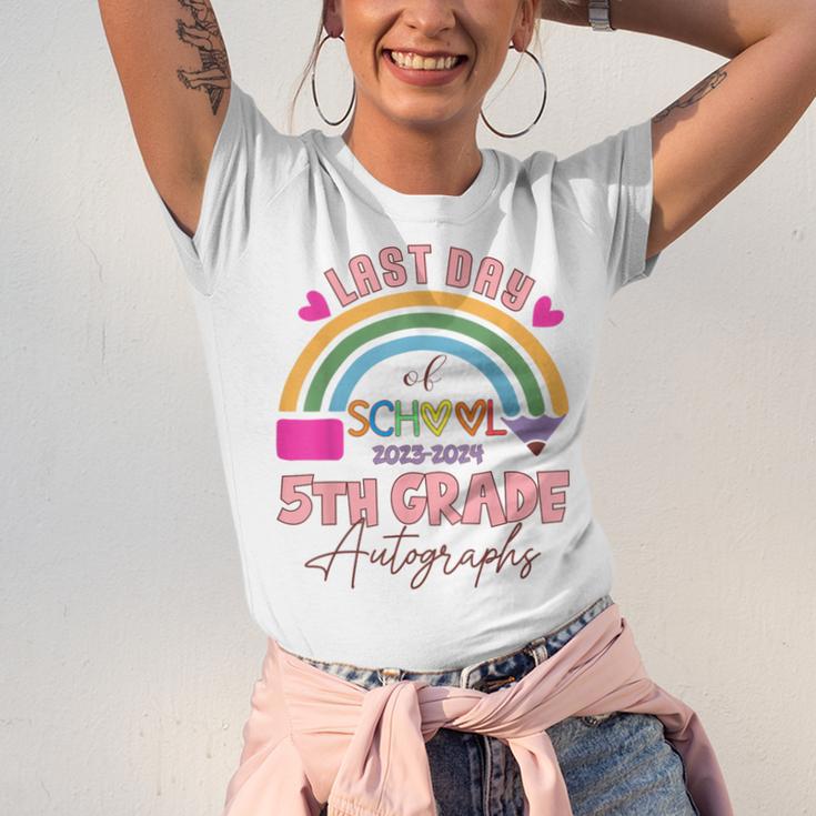 Last Day Of School Autograph 5th Grade Graduation Boys Girls Unisex Jersey T-Shirt