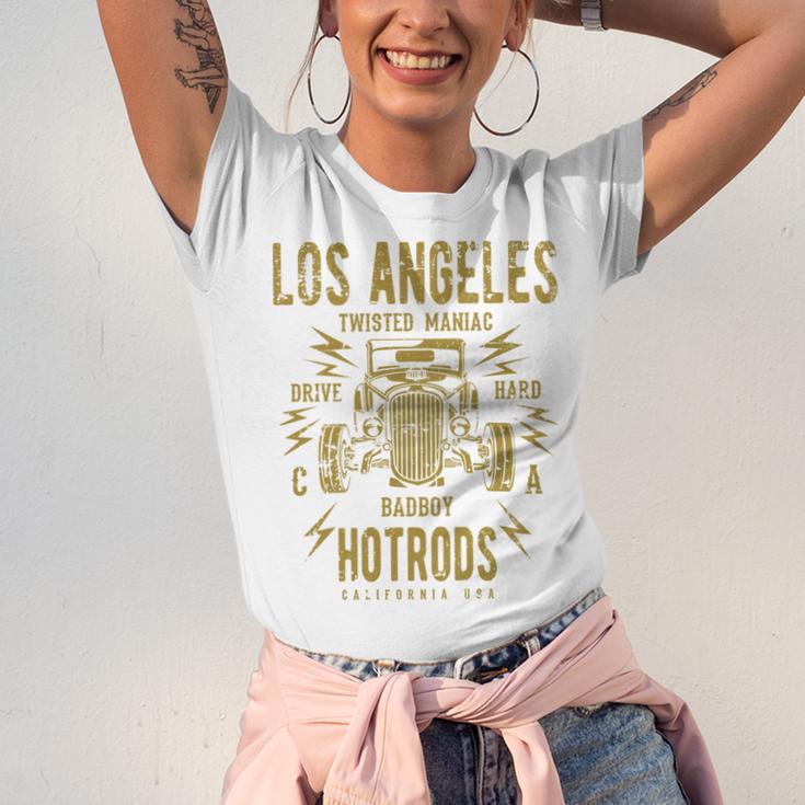 Los Angeles Hotrods Automotive Nostalgia Distressed Unisex Jersey T-Shirt