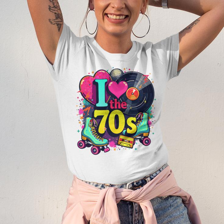 I Love The 70s Vintage Cassette Roller Vinyl Nostalgia 70s Premium Tri-Blend Unisex Jersey T-Shirt