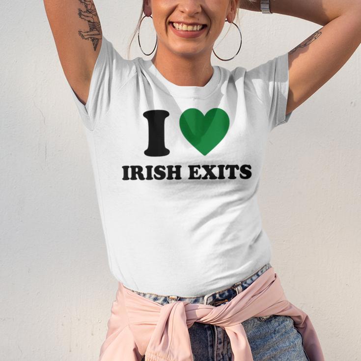 I Love Irish Exits St Patrick's Day Introvert Party Unisex Jersey T-Shirt