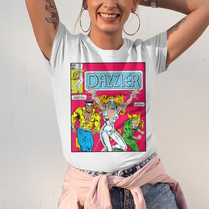 Marvel Universe Classic Dazzler Vintage Comic Book Cover Unisex Jersey T-Shirt Marvel Universe Classic Dazzler Vintage Comic Book Cover Unisex Jersey T-Shirt