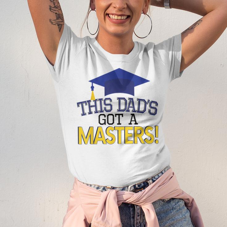 Masters Degree Proud Dad Graduation Shirt MBA Social Work Unisex Jersey T-Shirt