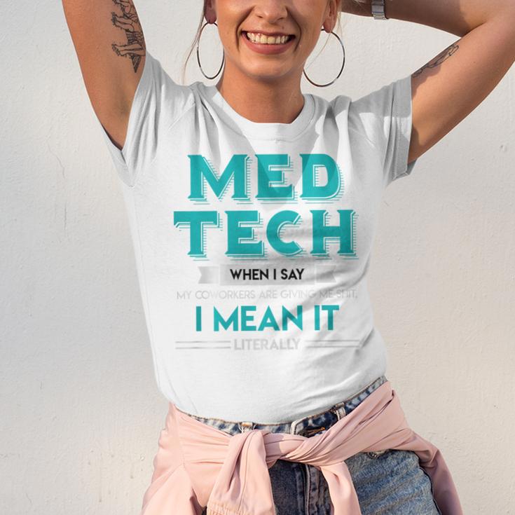 Med Tech Medical Technician Gag Lab Graduation Premium Unisex Jersey T-Shirt
