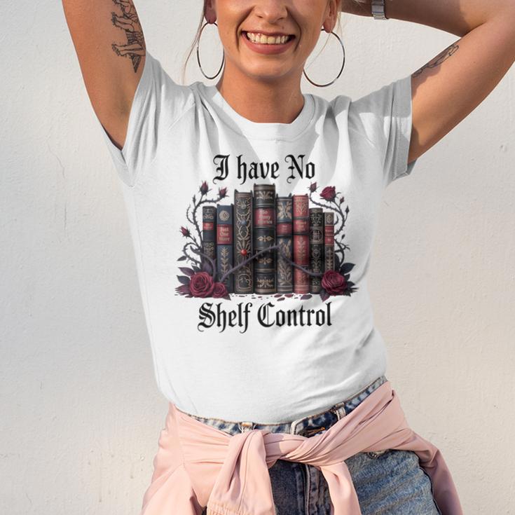 I Have No Shelf Control Dark Academia Book Lover TBR Unisex Jersey T-Shirt