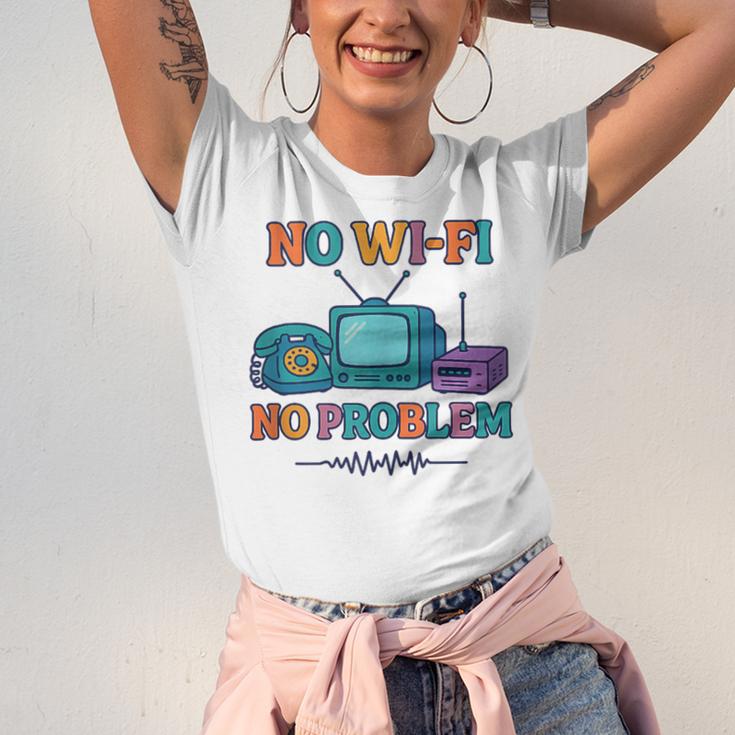 No Wi-Fi No Problem – Retro Dial Up Tech Nostalgia Unisex Jersey T-Shirt