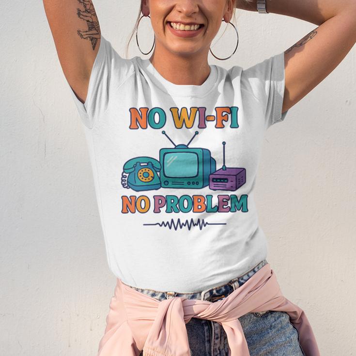 No Wi-Fi No Problem – Retro Dial Up Tech Nostalgia Unisex Jersey T-Shirt