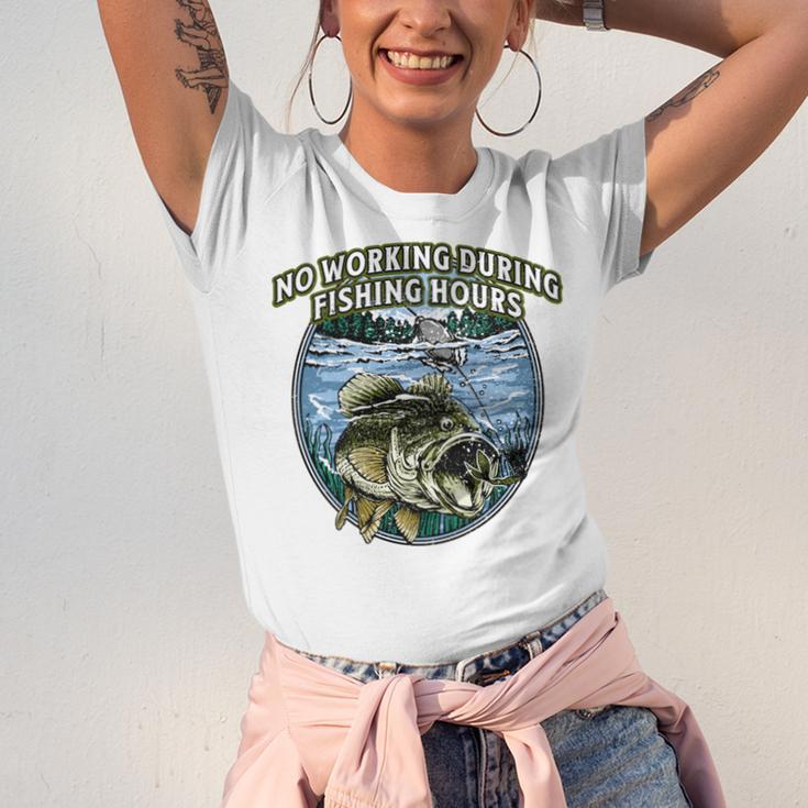 No Working Fishing Hours Introvert Lifestyle Antisocial Unisex Jersey T-Shirt No Working Fishing Hours Introvert Lifestyle Antisocial Unisex Jersey T-Shirt