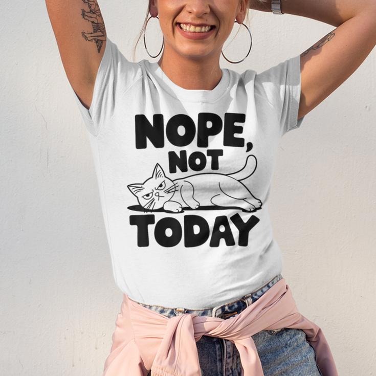 Nope Not Today Antisocial Introvert Cat Lover Men Women Kids Unisex Jersey T-Shirt