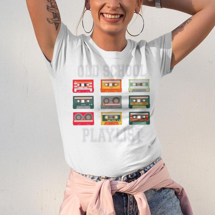 Old School Playlist Nostalgia Vibes Cassette Unisex Jersey T-Shirt Old School Playlist Nostalgia Vibes Cassette Unisex Jersey T-Shirt