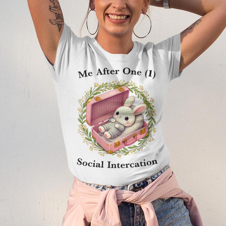 Me After One Social Interaction Introvert Saying Unisex Jersey T-Shirt Me After One Social Interaction Introvert Saying Unisex Jersey T-Shirt