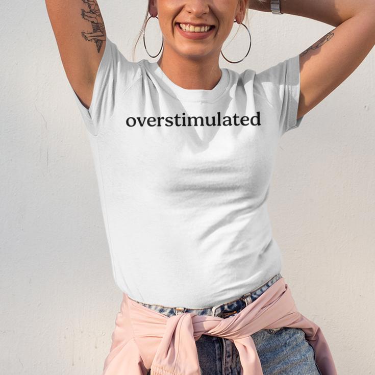Overstimulated Introvert Social Anxiety Humor Slogan Premium Tri-Blend Unisex Jersey T-Shirt