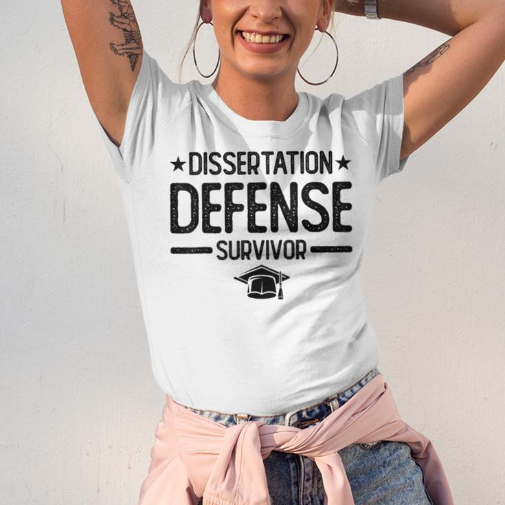 PhD Graduation Dissertation Defense Survivor PhD Unisex Jersey T-Shirt